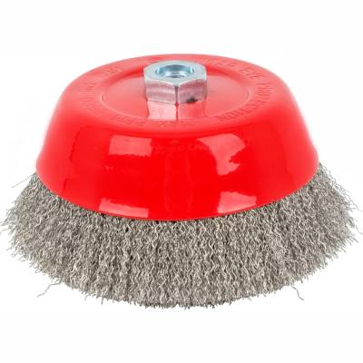 WIRE CUP BRUSH 150 X M14 CRIMPED STAINLESS STEEL BULK TCW — image 1