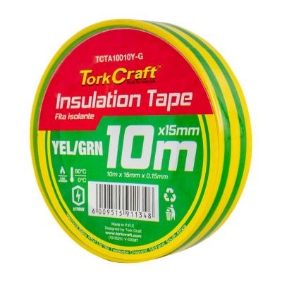0.15MMX15MMX10M YELLOW AND GREEN INSULATION TAPE — image 1