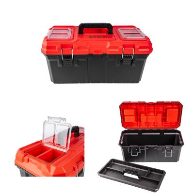 HEAVY DUTY PLASTIC TOOL BOX WITH ORGANIZER RED/BLACK 415MM — image 1