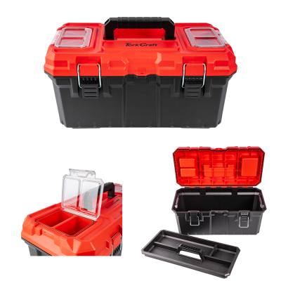 HEAVY DUTY PLASTIC TOOL BOX WITH ORGANIZER RED/BLACK 480MM — image 1