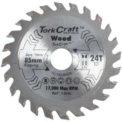 TCT SAW BLADE 85MM X 1.2MM X 15MM X 24T WOOD THIN KERF — image 1
