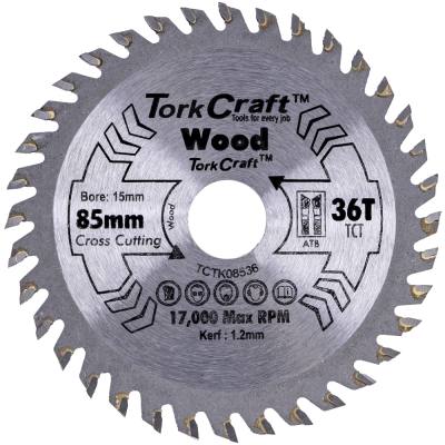TCT SAW BLADE 85MM X 1.2MM X 15MM X 36T WOOD THIN KERF — image 1