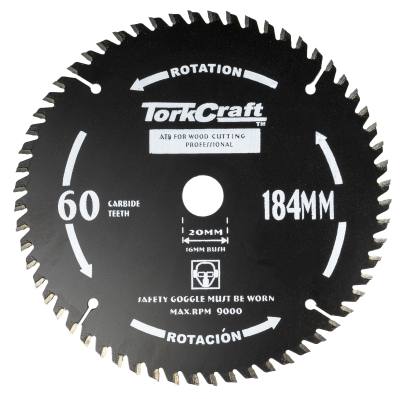 SAW BLADE THIN KERF 184 X 60T 20/16 TCT — image 1