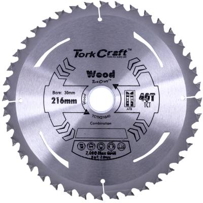 TCT SAW BLADE 216MM X 2.0MM X 30MM X 40T WOOD THIN KERF — image 1