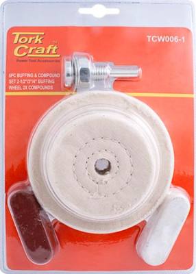 POLISHING BUFFING & COMPOUND DRILL SET 65 75 & 100mm BUFFING WHEELS — image 1
