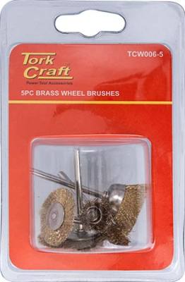 WIRE BRUSHES MINI 5PC BRASS 3.2mm SHAFT ASSORTED SHAPES — image 1