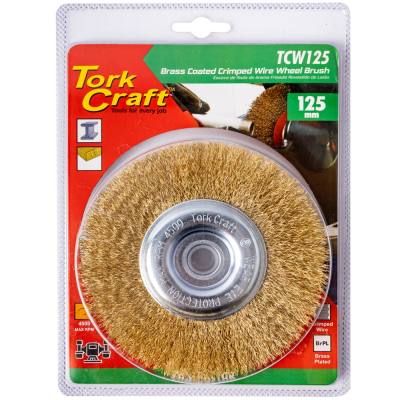 WIRE WHEEL BRUSH 125MM X 14MM X 16MM ARBOR WITH 1/2' BUSH — image 1