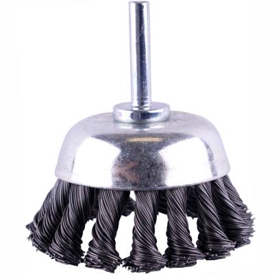 WIRE CUP BRUSH TWISTED PLAIN 65MM X 6MM SHAFT BLISTER — image 1
