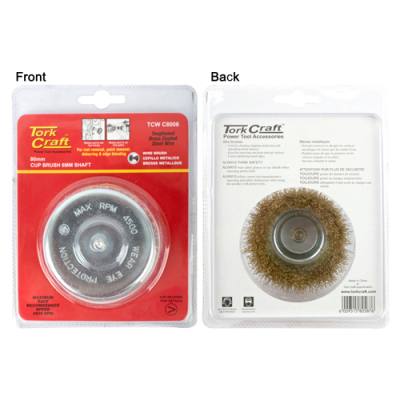 WIRE CUP BRUSH 80MM X 6MM SHAFT BLISTER — image 1