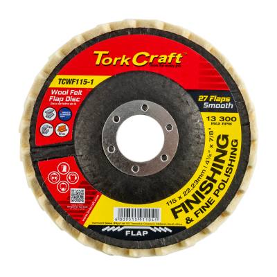 FLAP DISC WOOL FELT 115MM X 22.23MM TCFD POLISHING — image 1