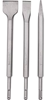 SDS PLUS CHISEL SET 3PCE POINTED 14MM FLAT 20MM FLAT 40MM TORK CRAFT — image 1