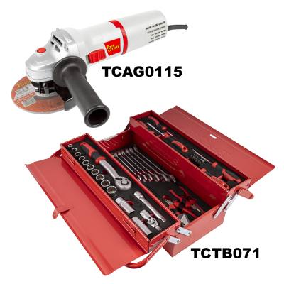 ANGLE GRINDER 115MM & CANTILEVER TOOL BOX 71PC COMBO — image 1
