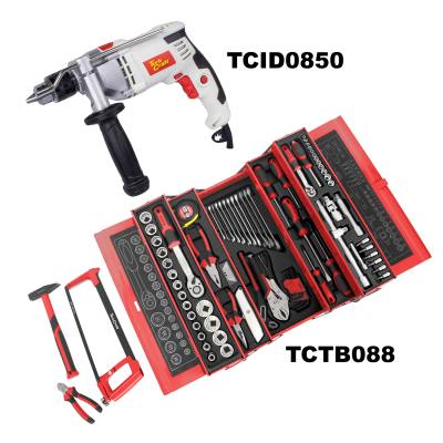 IMPACT DRILL 850W & CANTILEVER TOOL BOX 88PC COMBO — image 1