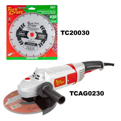 ANGLE GRINDER 230MM TCAG0230 C/W DB3 SEG DIAMOND BLADE — image 1